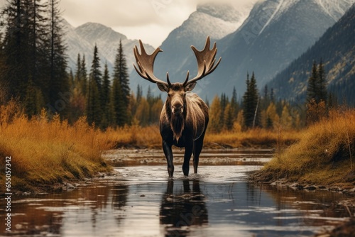 Wildlife photography with moose in natural habitat
