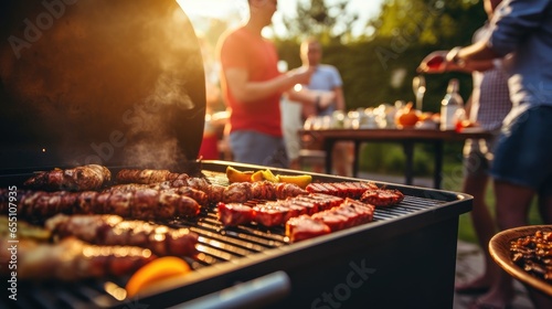 Time for barbecue with family and friends. Generative AI