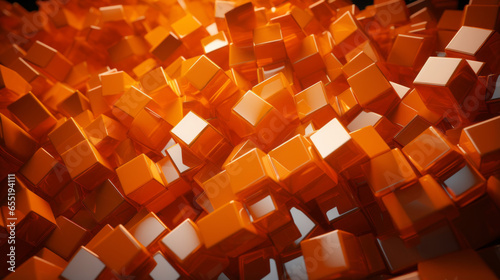 A jumble of orange rectangles 