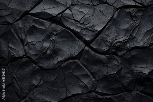 Black cracked rock texture background