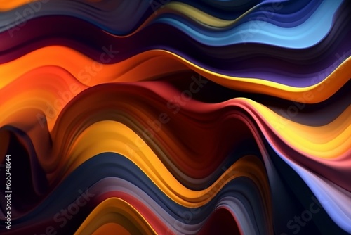 Dark fluid backdrop with waves. Modern pattern with vibrant accents. Generative AI