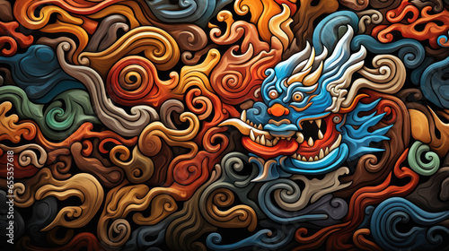 illustration of Tibetan texture modern background