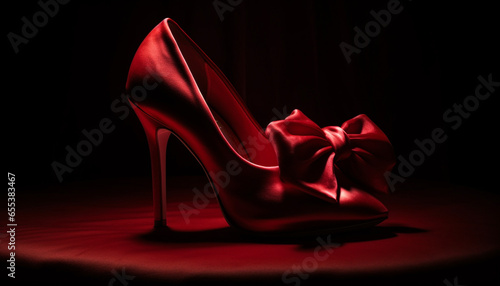 Fashion shoe elegance, high heels sensuality, women glamour clothing shiny beauty luxury femininity generated by AI