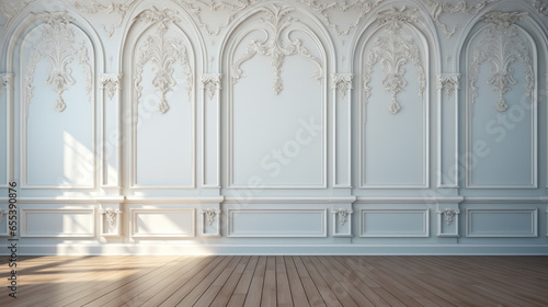 interior of a manor, white interior background 