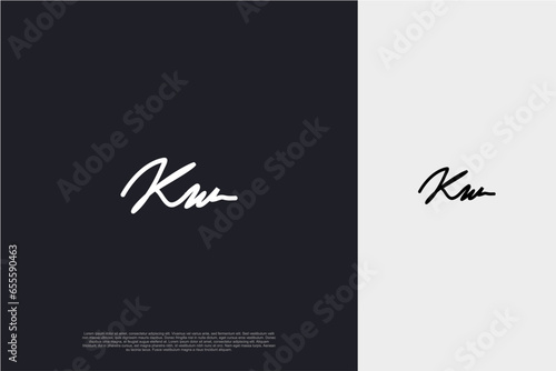 Initial Letter KW Logo signature style monogram typography for business name. Vector logo inspiration 