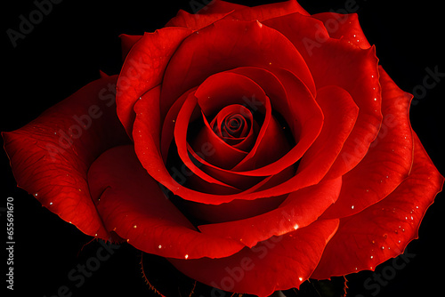 Makro kwiat, czerwona róza