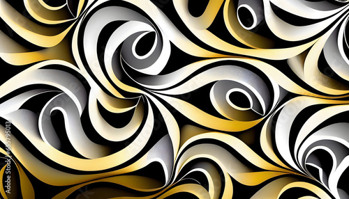 Swirls seamless pattern, Abstract strips Petals Grid Seamless Pattern. generative ai.