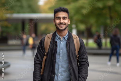 Indian Male Student Celebrating University Success in Casual Attire