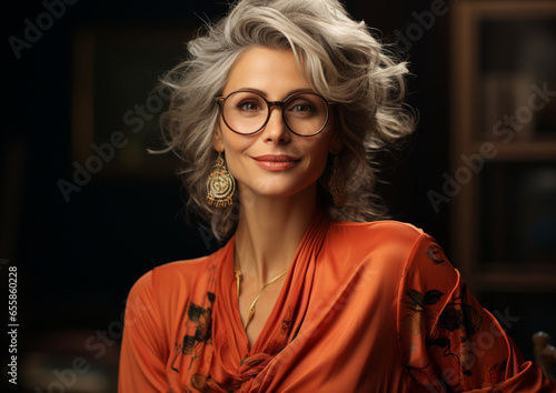 portret elegancko ubranej kobiety 50s