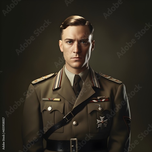Portrait German staff officer World War II 2 soldier