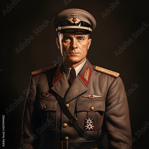 Portrait German staff officer World War II 2 soldier