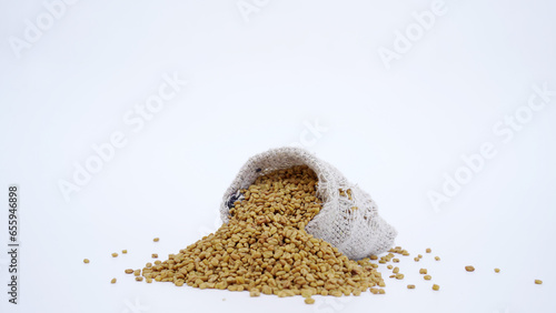 Dried fenugreek seeds or Methi Dana. hulba, heyseed, dari, blood sugar treatment