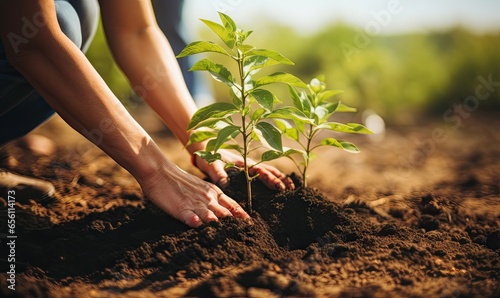 person's hands tenderly grasp a tiny plant, ready to be planted in the soil.