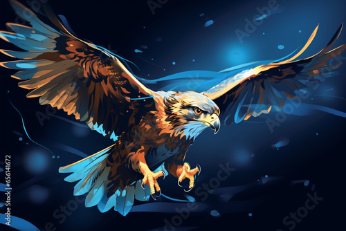Falcon Light Painting cartoon