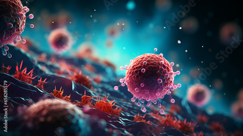 Viruses and bacteria abstract background