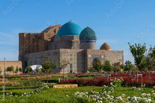 The famous medieval mausoleum of Khoja Akhmet Yassawi in the Kazakh city of Turkestan - the heart of the Turkic world