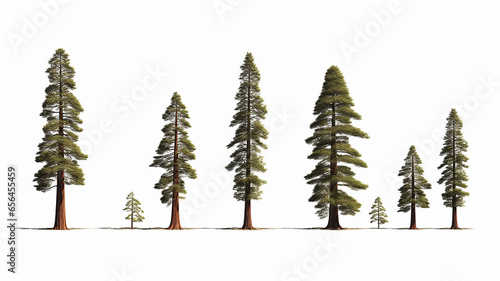 sequoia collection on a white background isolated.