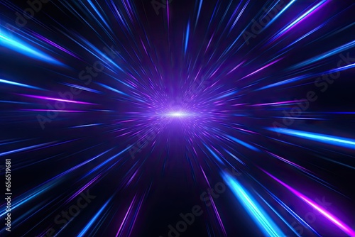 Abstract light in space background. Warp speed dreams. Glowing universe. Galactic burst. Energy in cosmos. Sparkling stars. Show in space