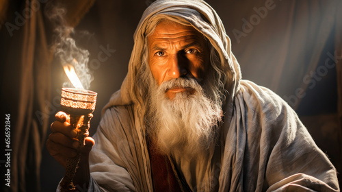 Patriarch Abraham father of faith and covenant according to the Bible Generative AI Illustration