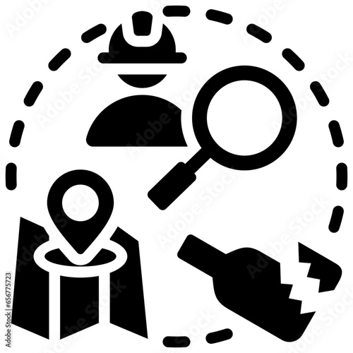 Archeological Field Survey Glyph Icon