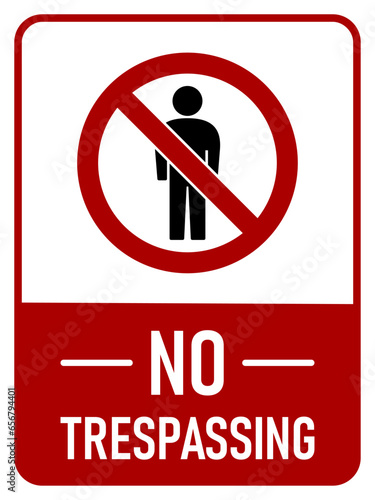 Stop No Trespassing Keep Out Do Not Enter Warning Sign Icon. Vector Image.