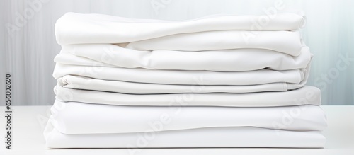 Laundry service offers clean white linens for institutions and industries