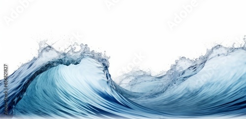 waves of water, isolated on white background cutout AI 