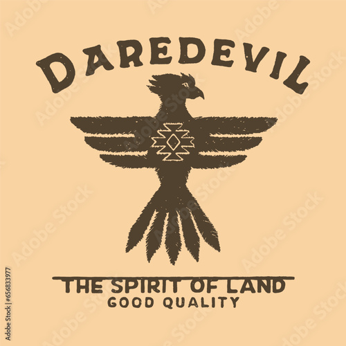 thunderbird illustration native graphic sketch design drawing vintage simple t shirt logo culture badge American emblem tribal