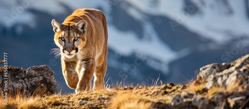 Puma spotted in Torres del Paine National Park Patagonia Chile