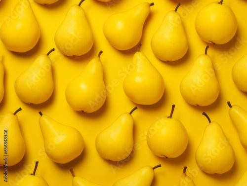 Yellow background with pears