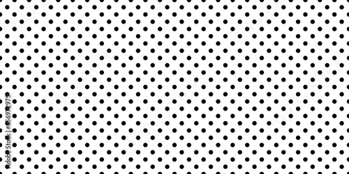 Simple Black And White Polka Dots Seamless Texture Pattern Vector Background 