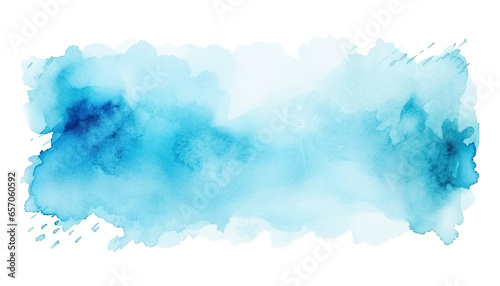 abstract light blue watercolor paint flow texture pattern shape isolated on white background