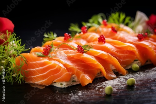 Savulohi: A Captivating Close-Up of Finland's Delectable Smoked Salmon, Unveiling the Scrumptious Delicacy in Nordic Culinary Craftsmanship