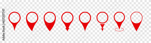 Pin icon set. Location icon set. Map pointer icon set.