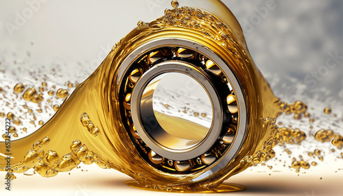 Ball bearing in an oil splash, lubrication system. 