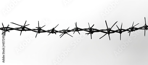 Black and white vertical barbed wires With copyspace for text