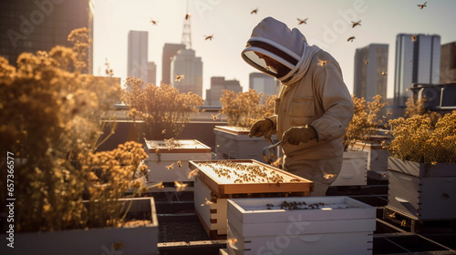 Beekeeping Retreat in City. Find retreat in this urban beekeeping scene