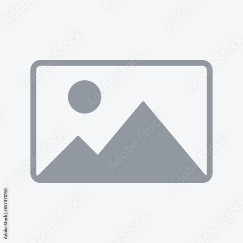 No photo thumbnail graphic element. No found or available image in the gallery or album. Flat picture placeholder symbol for the app, website, or user interface design. Vector illustration