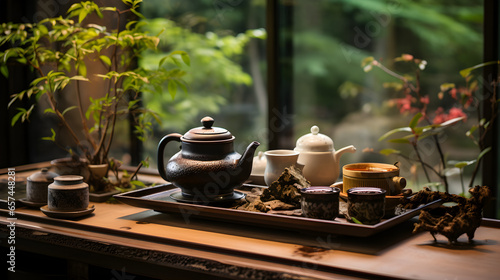 Traditional Japanese Tea Ceremony Setup