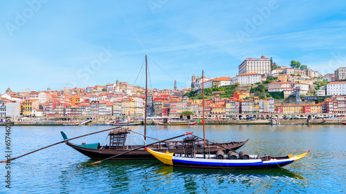 Porto city landscape and boats- travel, tour tourism, vacation in Portugal