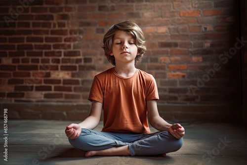 child meditating