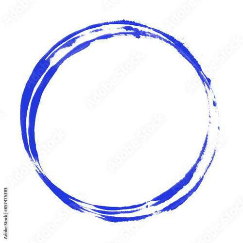 Runde Pinsel Zeichnung in blau
