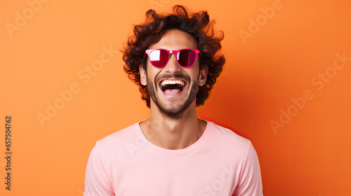Man laughing with sunglasses