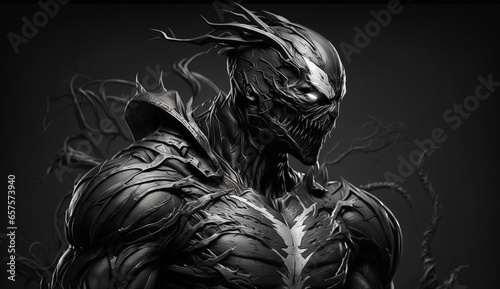Dibujo lapiz venom head marvel illustration picture Ai generated art