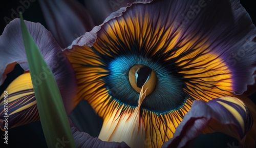 Iris eye color brown spots nevus illustration picture Ai generated art
