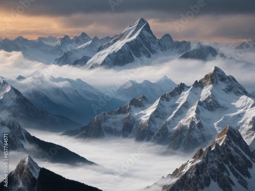 swiss mountains in winter