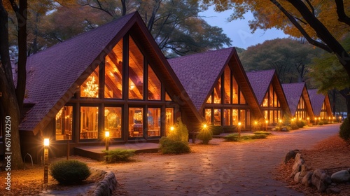 Quiet lakeside cabin rental office.