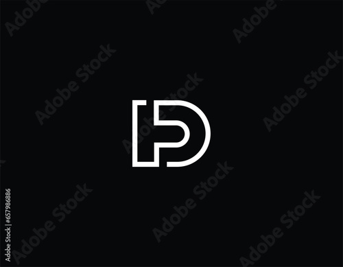 initials logo letter PD elegant and professional with black background. 