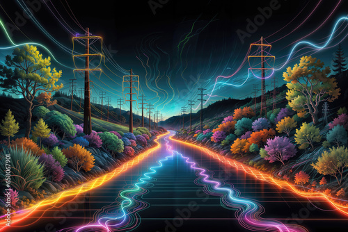Digital illustration electricity
