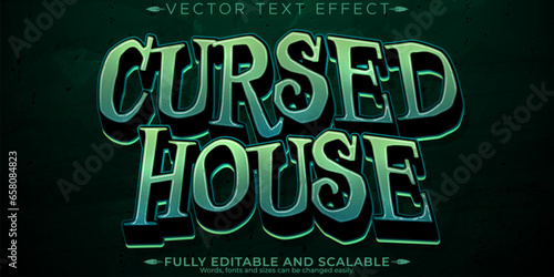 Cursed house text effect, editable haunted and spooky customizable font style